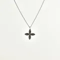 COLLIER FLEUR MARTELEE ACIER INOXYDABLE SILVER PETIT PRIX