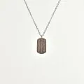 COLLIER MEDAILLON RECTANGLE STRASS ACIER INOXYDABLE SILVER PETIT PRIX