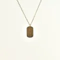 COLLIER MEDAILLON RECTANGLE STRASS ACIER INOXYDABLE GOLD PETIT PRIX