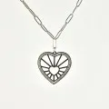 COLLIER COEUR SACRE STRASS ACIER INOXYDABLE SILVER PETIT PRIX