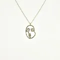 COLLIER VISAGE MARTELE ACIER INOXYDABLE GOLD PETIT PRIX