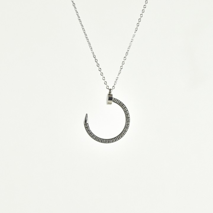 COLLIER ROND OUVERT STRASS ACIER INOXYDABLE SILVER PETIT PRIX COLLIER ROND OUVERT STRASS ACIER INOXYDABLE SILVER PETIT PRIX