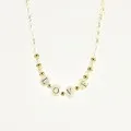 COLLIER PERLES NACRES LOVE ACIER INOXYDABLE GOLD PETIT PRIX