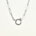 COLLIER GROSSE MAILLE OVALE ACIER INOXYDABLE SILVER PETIT PRIX