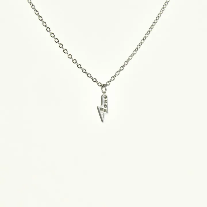 COLLIER ECLAIR STRASS ACIER INOXYDABLE SILVER PETIT PRIX