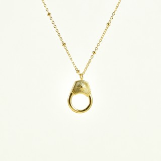 COLLIER CADENAS ETOILE ACIER INOXYDABLE GOLD PETIT PRIX