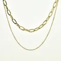 COLLIER MULTI RANGS GROSSE MAILLE ACIER INOXYDABLE GOLD PETIT PRIX