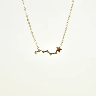 COLLIER ETOILE FILANTE STRASS ACIER INOXYDABLE GOLD PETIT PRIX