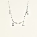 COLLIER ROND COEUR STRASS MAMAN ACIER INOXYDABLE SILVER PETIT PRIX