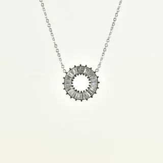 COLLIER ROND STRASS ACIER INOXYDABLE SILVER PETIT PRIX