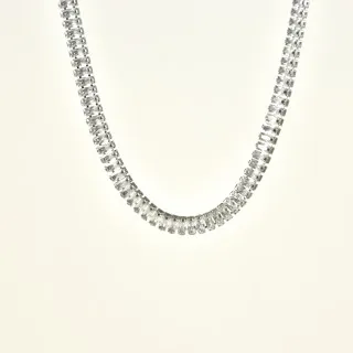 COLLIER RIVIERE DE STRASS ACIER INOXYDABLE SILVER PETIT PRIX