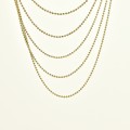 COLLIER SEPT RANGS MAILLE BILLE EN ACIER INOXYDABLE GOLD PETIT PRIX