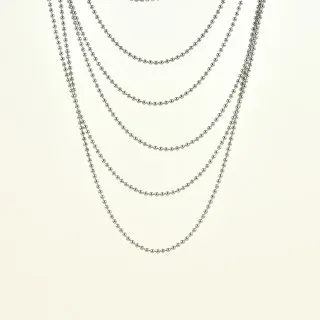 COLLIER SEPT RANGS MAILLE BILLE EN ACIER INOXYDABLE SILVER PETIT PRIX