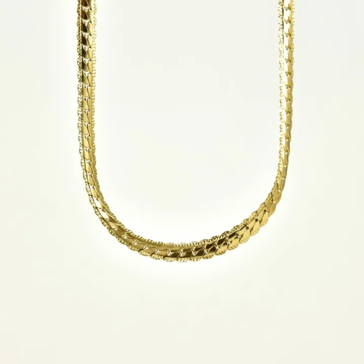 COLLIER GROSSE MAILLE ANGLAISE ACIER INOXYDABLE GOLD PETIT PRIX