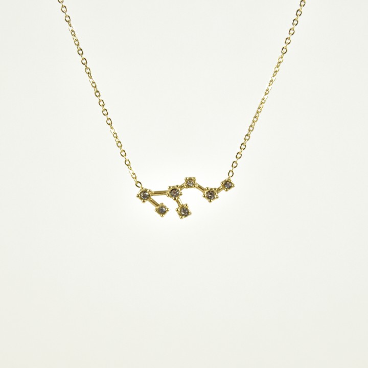 COLLIER CONSTELLATION LION ACIER INOXYDABLE GOLD PETIT PRIX