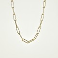COLLIER GROSSE MAILLE ACIER INOXYDABLE GOLD PETIT PRIX
