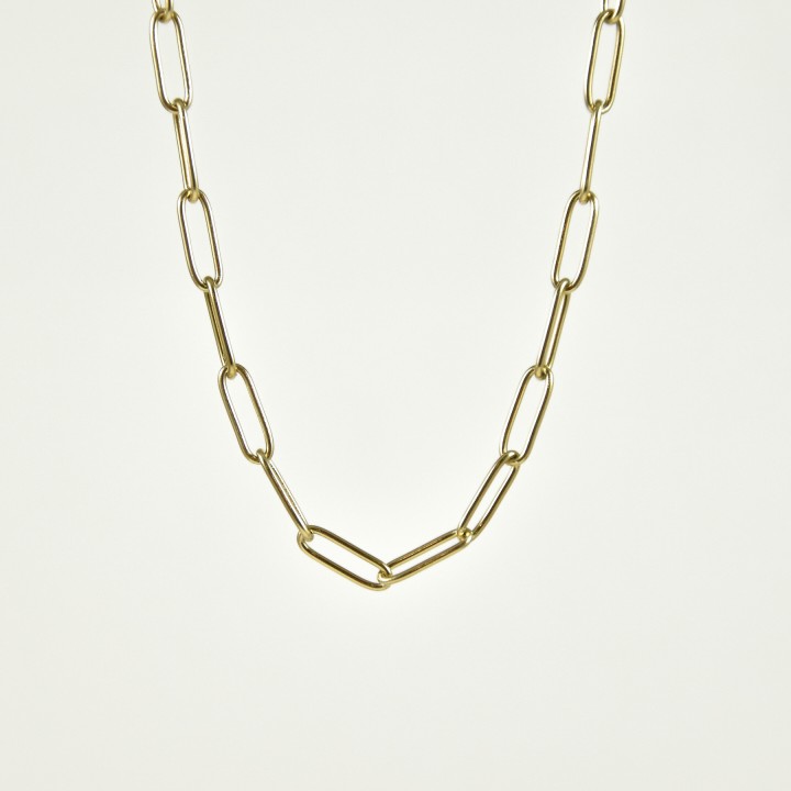 COLLIER GROSSE MAILLE ACIER INOXYDABLE GOLD PETIT PRIX