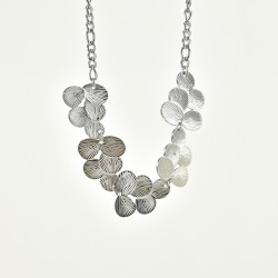 Collier Ras De Cou Fleurs GABY UK - Argenté, Style Bohème, Neuf Sans Boîte