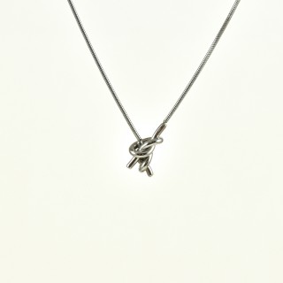 COLLIER MAILLE SERPENT NOEUDS ACIER INOXYDABLE SILVER PETIT PRIX