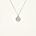 COLLIER MEDAILLON ETOILE STRASS ACIER INOXYDABLE SILVER PETIT PRIX