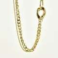 COLLIER GROSSE MAILLE DEUX ANNEAUX ACIER INOXYDABLE GOLD PETIT PRIX