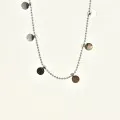 BRACELET PERLES GRIS METALLISE MEDAILLON ACIER INOX GOLD PETIT PRIX