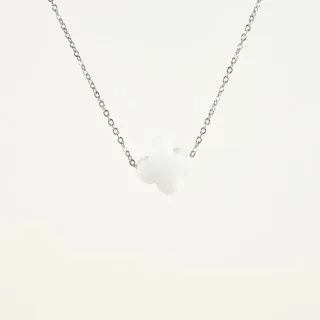COLLIER TREFLE NOIR ACIER INOXYDABLE GOLD PETIT PRIX