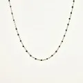 COLLIER PERLES NOIRES ACIER INOXYDABLE GOLD PETIT PRIX