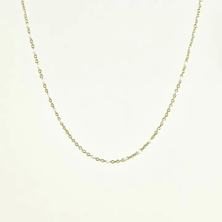 COLLIER PERLES NOIRES ACIER INOXYDABLE GOLD PETIT PRIX