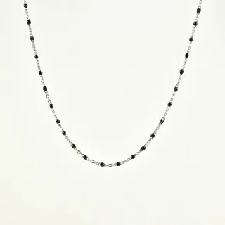 COLLIER PERLES NOIRES ACIER INOXYDABLE GOLD PETIT PRIX