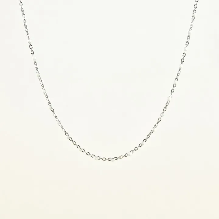 COLLIER PERLES NOIRES ACIER INOXYDABLE GOLD PETIT PRIX