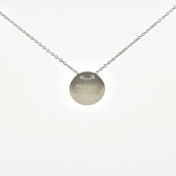 COLLIER MAMAN PARFAITE ACIER INOXYDABLE SILVER PETIT PRIX