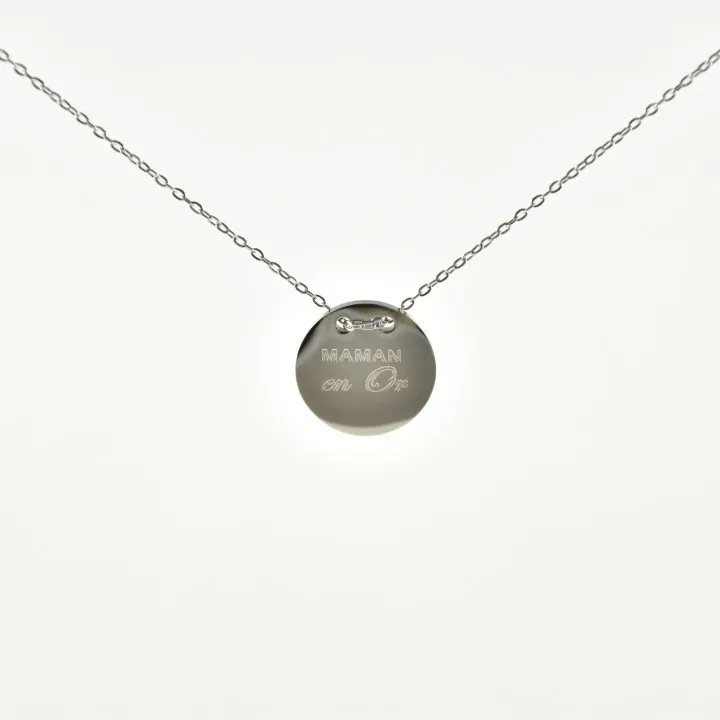 COLLIER MAMAN EN OR ACIER INOXYDABLE SILVER PETIT PRIX