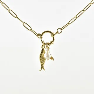 COLLIER MAILLE SERPENT ACIER INOXYDABLE GOLD PETIT PRIX