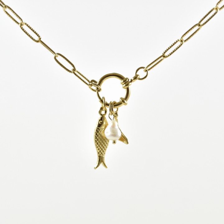 COLLIER MAILLE SERPENT ACIER INOXYDABLE GOLD PETIT PRIX