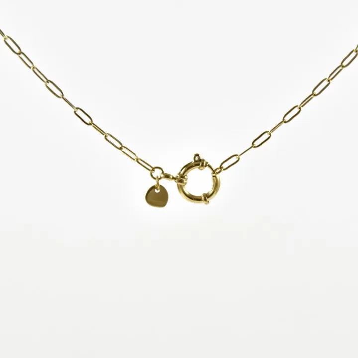 COLLIER GROSSE MAILLE ACIER INOXYDABLE GOLD PETIT PRIX