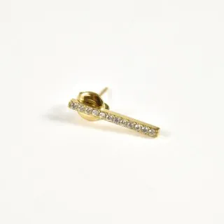 BOUCLE BARRE STRASS ACIER INOXYDABLE GOLD PETIT PRIX