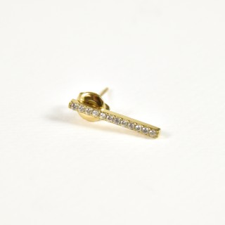 PUCE BARRE STRASS ACIER INOXYDABLE GOLD PETIT PRIX