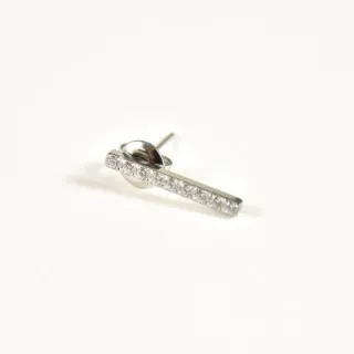 BOUCLE BARRE STRASS ACIER INOXYDABLE SILVER PETIT PRIX