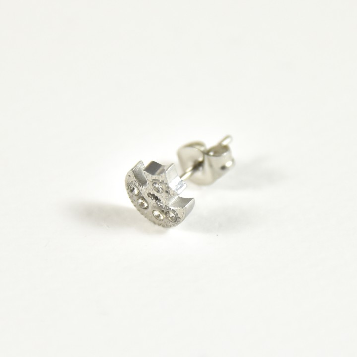 PUCE ETOILE ET LUNE ACIER INOXYDABLE SILVER PETIT PRIX