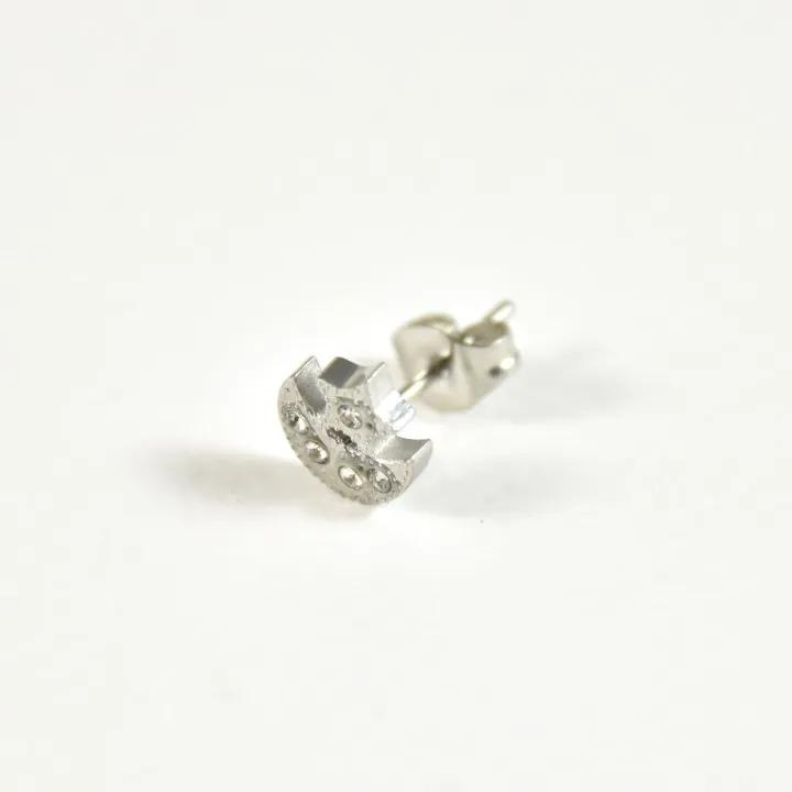 PUCE ETOILE ET LUNE ACIER INOXYDABLE SILVER PETIT PRIX