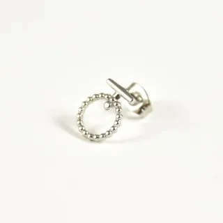 PUCE CERCLE ET TIGE ACIER INOXYDABLE SILVER PETIT PRIX