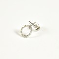 PUCE CERCLE ET TIGE ACIER INOXYDABLE SILVER PETIT PRIX