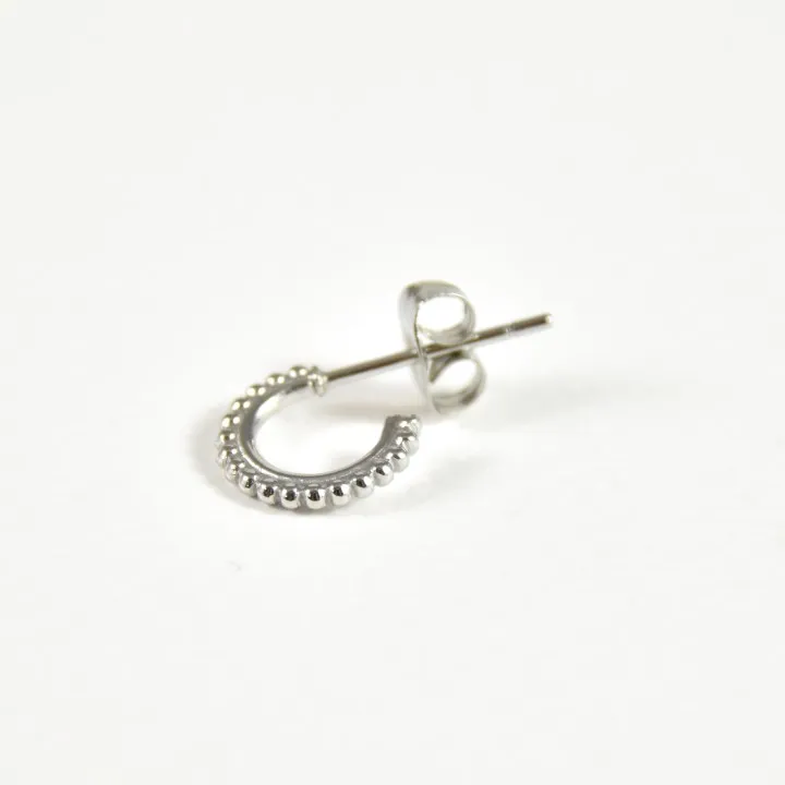 PUCE ANNEAU PERLES ACIER INOXYDABLE SILVER PETIT PRIX