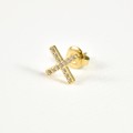 PUCE CROIX STRASS ACIER INOXYDABLE GOLD PETIT PRIX