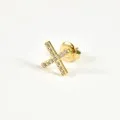 PUCE CROIX STRASS ACIER INOXYDABLE GOLD PETIT PRIX