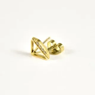 PUCE CRISTAL CISELE SERTI DE STRASS ACIER INOXYDABLE GOLD PETIT PRIX