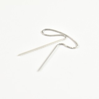 BOUCLE TIGE CHAINETTE ACIER INOXYDABLE SILVER PETIT PRIX