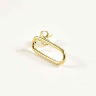 PUCE OVALE ALLONGEE ACIER INOXYDABLE GOLD PETIT PRIX