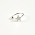 BAGUE D'OREILLE ETOILE ACIER INOXYDABLE SILVER PETIT PRIX